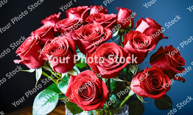 Stock Photo of bouquet of roses flower red orange romantic