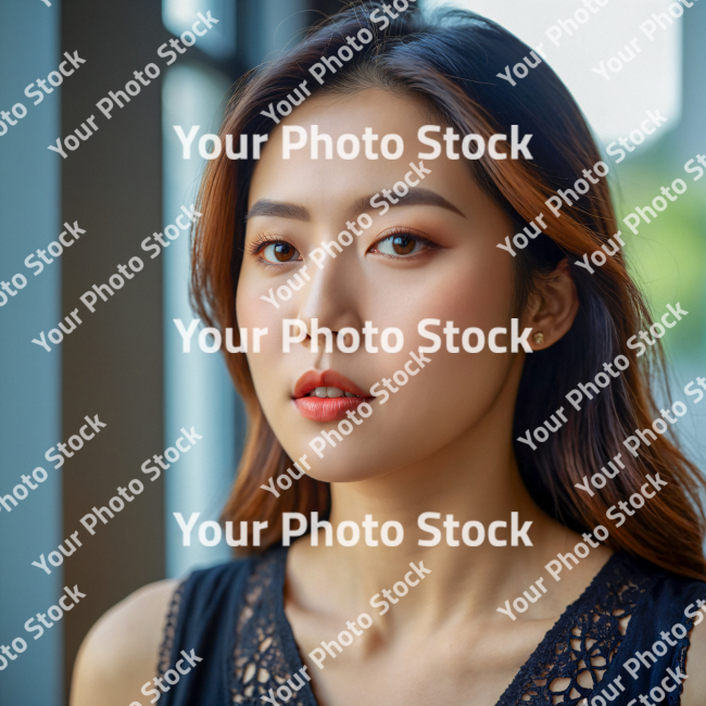 Stock Photo of Woman face portrait young girl