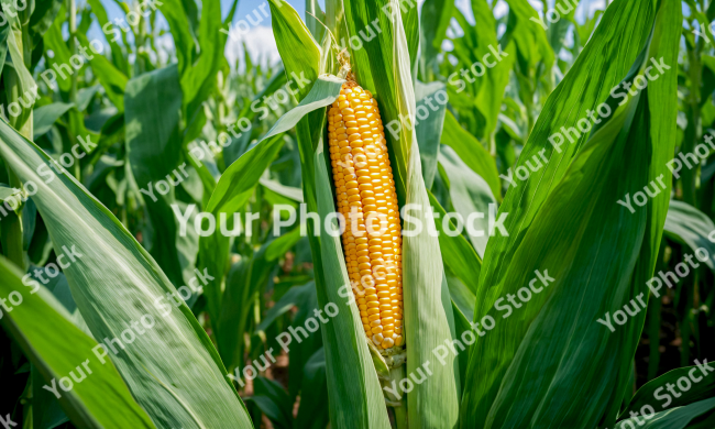 Stock Photo of Corn plantation agriculture food vegetables