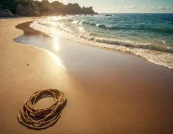 Rope on the beach relax vacation mode in tropical sea