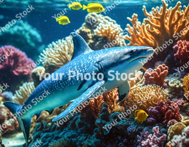 Stock Photo of Shark fish in the sea underwater sea life macro