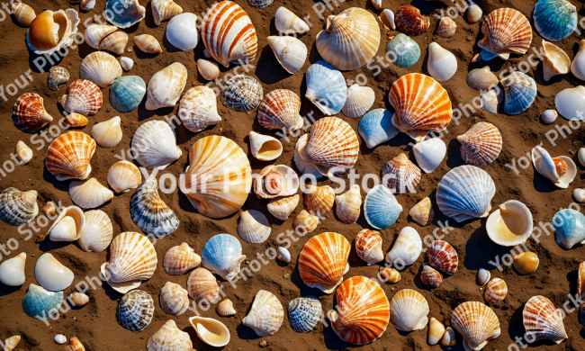 Stock Photo of Shells in the ground design detailed sea life macro