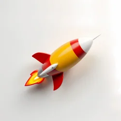 Stock Photo of Emoji 3D rocket icon
