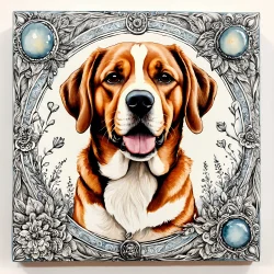 Stock Photo of Dog illustration draw decoration frame