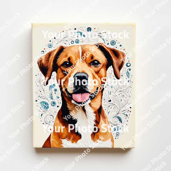 Stock Photo of Dog illustration draw decoration frame