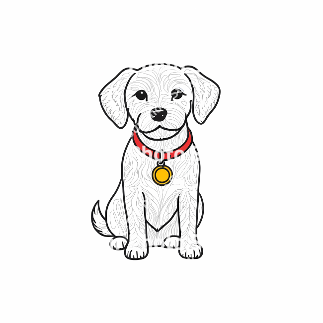 Stock Photo of Dog doodle draw illustration icon symbol line art