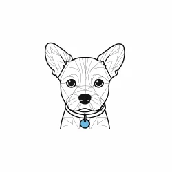 Dog doodle draw illustration icon symbol line art