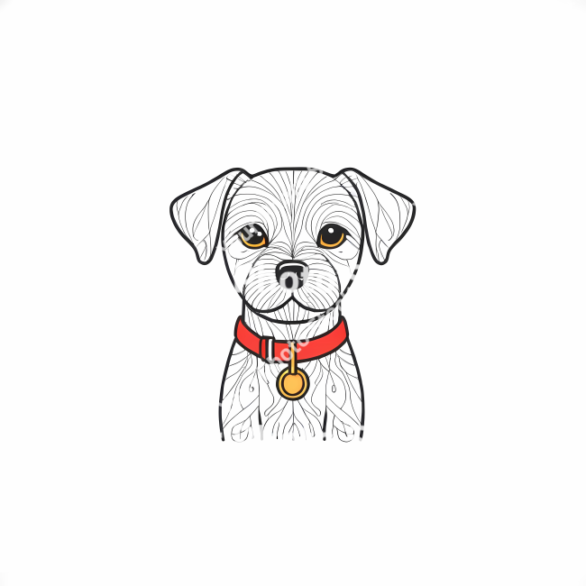 Stock Photo of Dog doodle draw illustration icon symbol line art