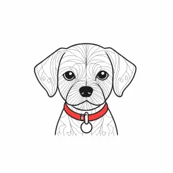 Stock Photo of Dog doodle draw illustration icon symbol line art