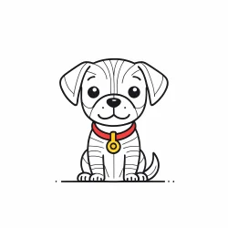 Stock Photo of Dog doodle draw illustration icon symbol line art