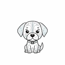 Dog doodle draw illustration icon symbol line art
