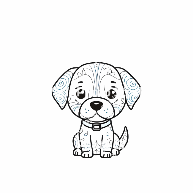 Stock Photo of Dog doodle draw illustration icon symbol line art