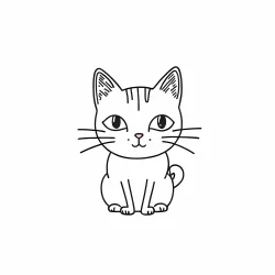 Cat doodle draw illustration icon symbol line art sticker