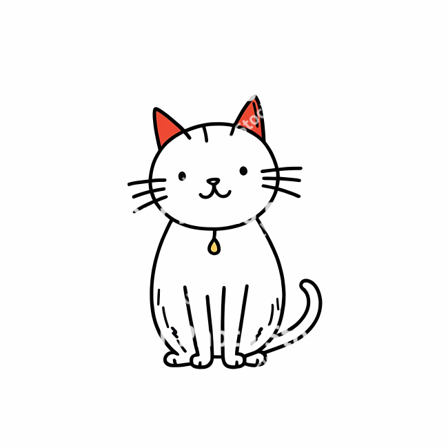 Stock Photo of Cat doodle draw illustration icon symbol line art sticker