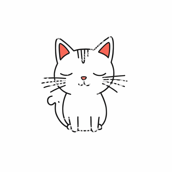 Stock Photo of Cat doodle draw illustration icon symbol line art sticker