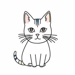Stock Photo of Cat doodle draw illustration icon symbol line art sticker