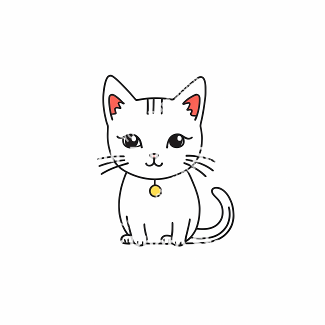 Stock Photo of Cat doodle draw illustration icon symbol line art sticker