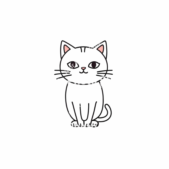 Stock Photo of Cat doodle draw illustration icon symbol line art sticker