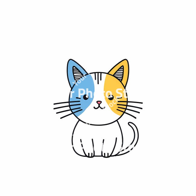 Stock Photo of Cat doodle draw illustration icon symbol line art sticker