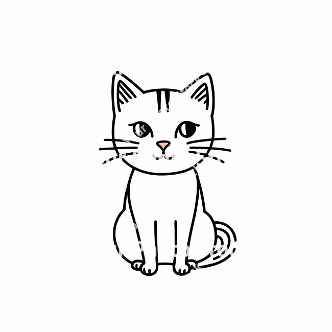 Stock Photo of Cat doodle draw illustration icon symbol line art sticker