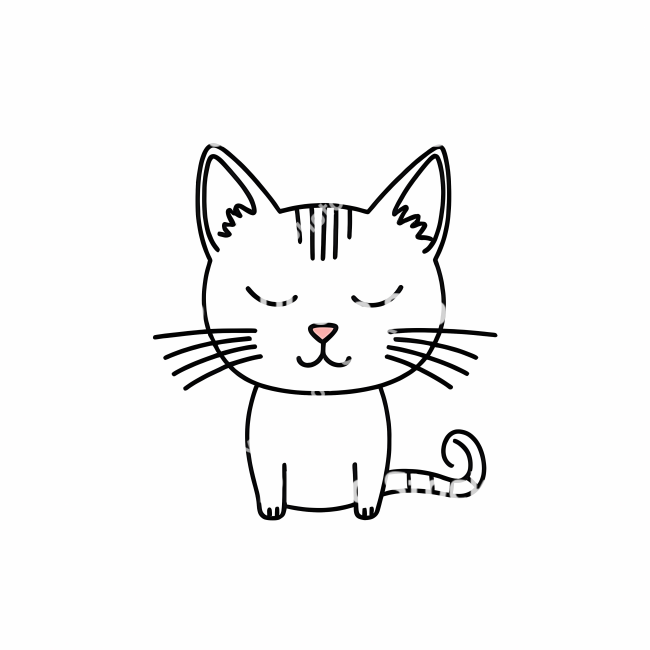 Stock Photo of Cat doodle draw illustration icon symbol line art sticker