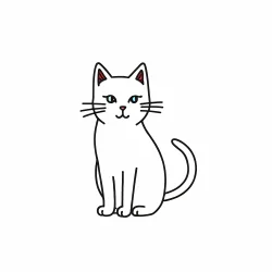 Cat doodle draw illustration icon symbol line art sticker