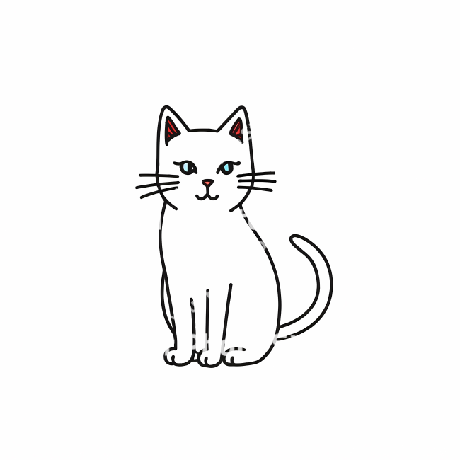 Stock Photo of Cat doodle draw illustration icon symbol line art sticker