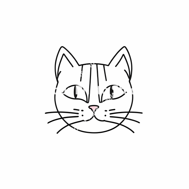 Stock Photo of Cat doodle draw illustration icon symbol line art sticker