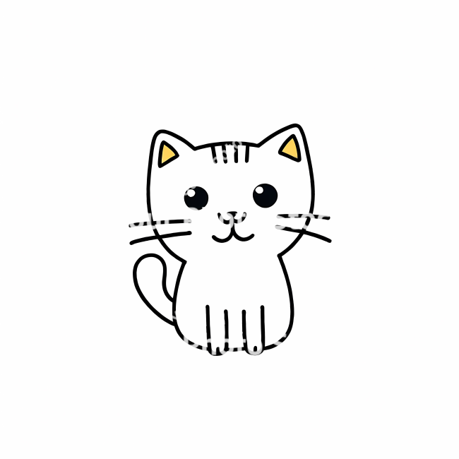 Stock Photo of Cat doodle draw illustration icon symbol line art sticker