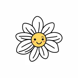 Flower doodle draw illustration icon symbol line art sticker