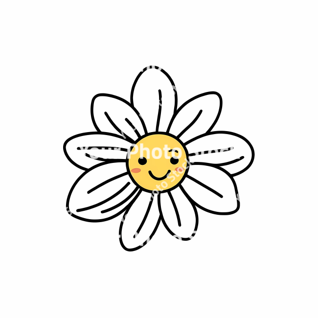 Stock Photo of Flower doodle draw illustration icon symbol line art sticker