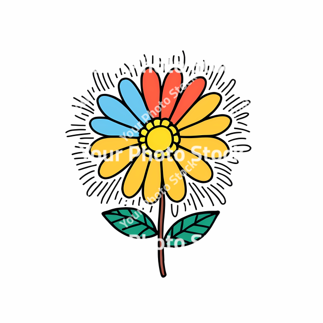 Stock Photo of Flower doodle draw illustration icon symbol line art sticker