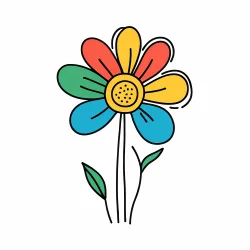 Stock Photo of Flower doodle draw illustration icon symbol line art sticker