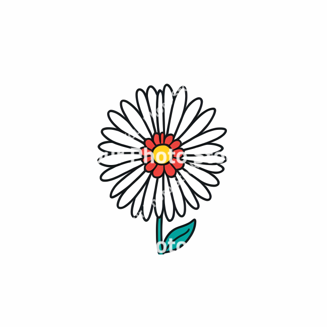 Stock Photo of Flower doodle draw illustration icon symbol line art sticker