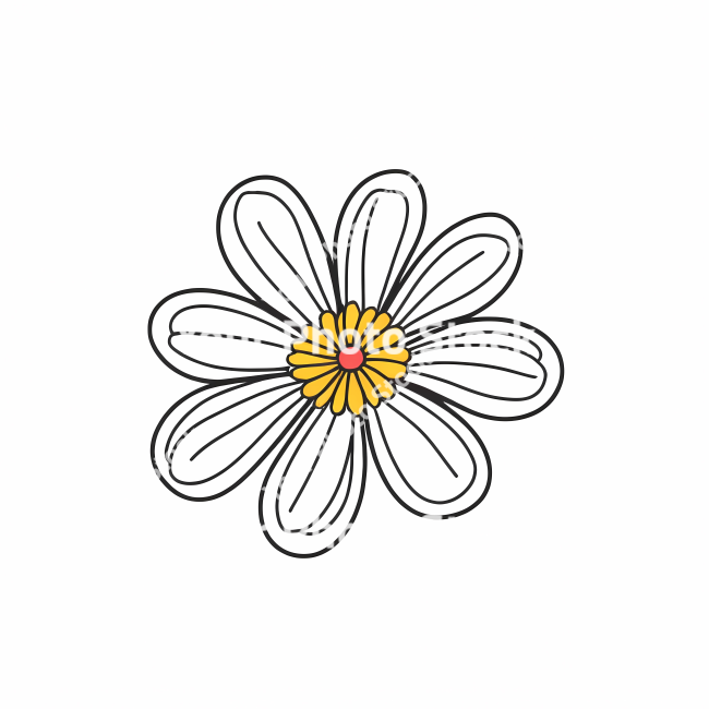 Stock Photo of Flower doodle draw illustration icon symbol line art sticker