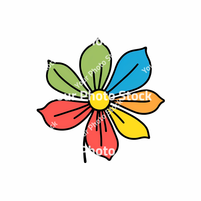 Stock Photo of Flower doodle draw illustration icon symbol line art sticker