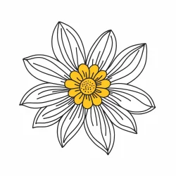 Stock Photo of Flower doodle draw illustration icon symbol line art sticker