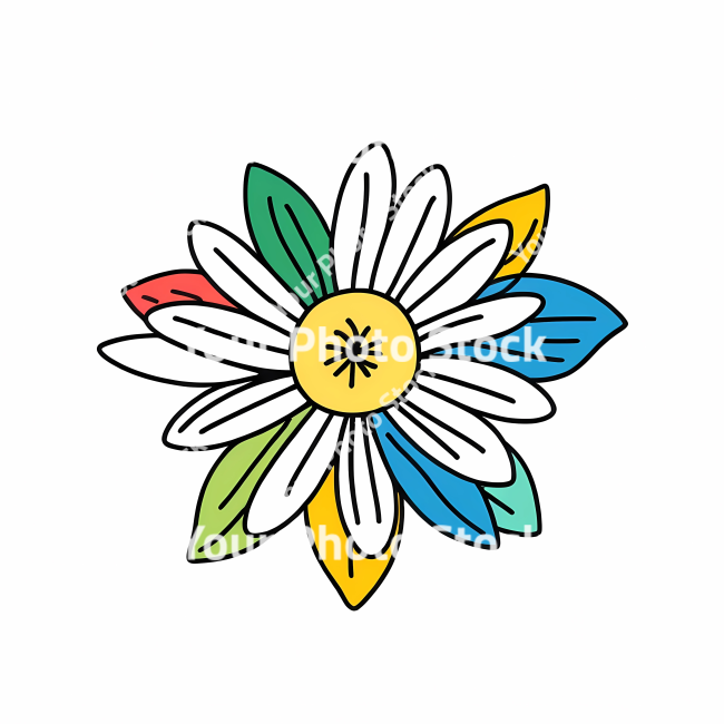 Stock Photo of Flower doodle draw illustration icon symbol line art sticker