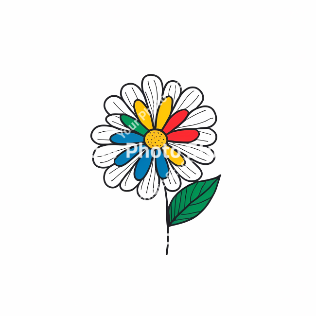 Stock Photo of Flower doodle draw illustration icon symbol line art sticker