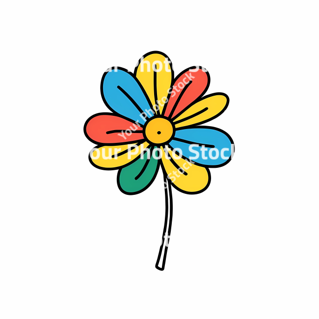 Stock Photo of Flower doodle draw illustration icon symbol line art sticker