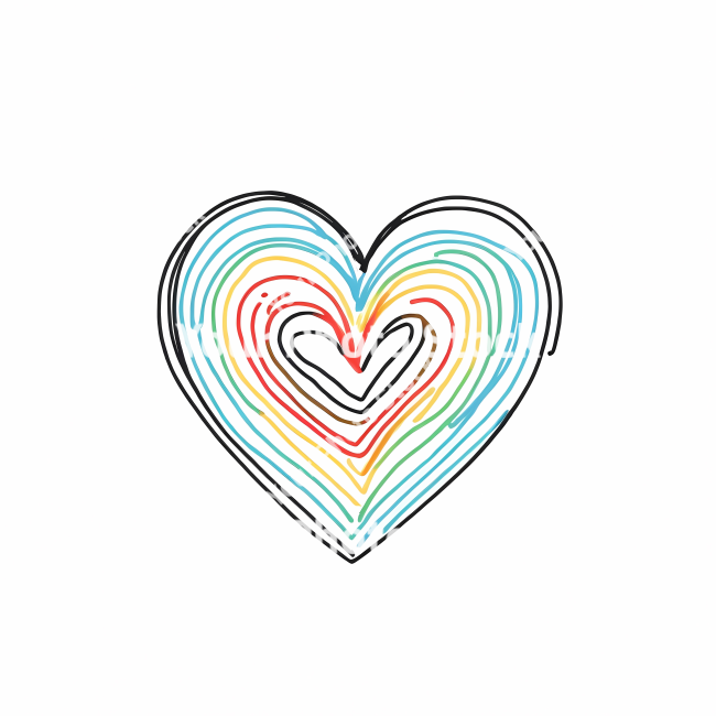 Stock Photo of Heart doodle draw illustration icon symbol line art sticker