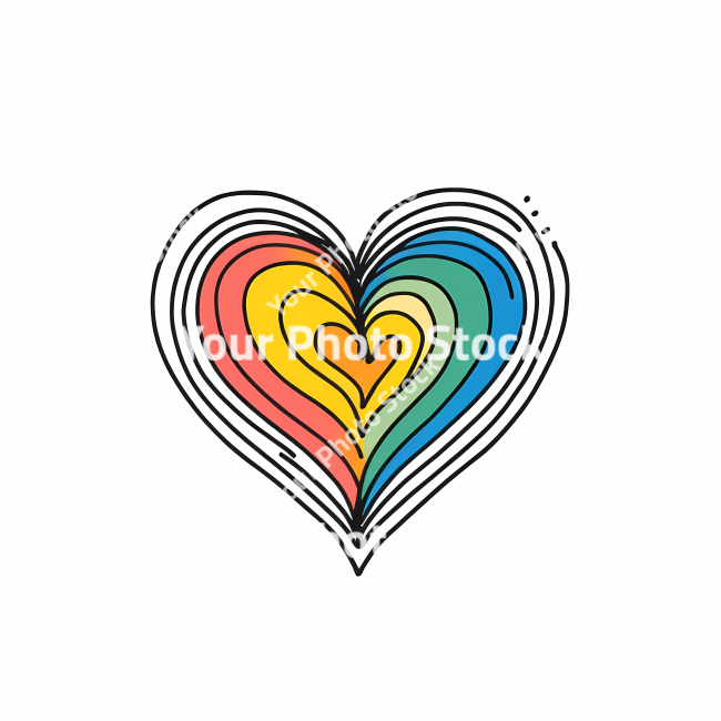 Stock Photo of Heart doodle draw illustration icon symbol line art sticker