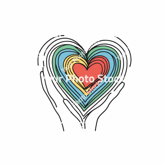 Stock Photo of Heart doodle draw illustration icon symbol line art sticker