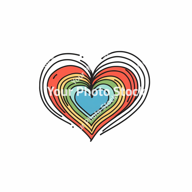 Stock Photo of Heart doodle draw illustration icon symbol line art sticker