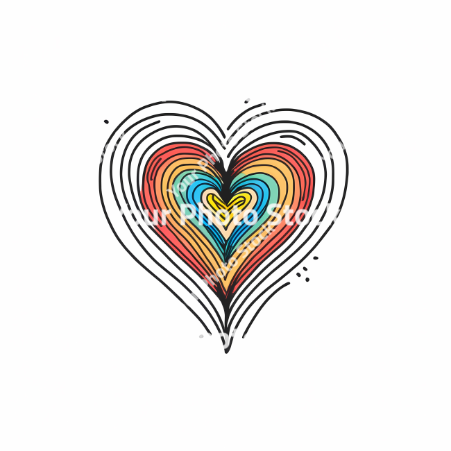 Stock Photo of Heart doodle draw illustration icon symbol line art sticker