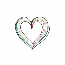 Heart doodle draw illustration icon symbol line art sticker