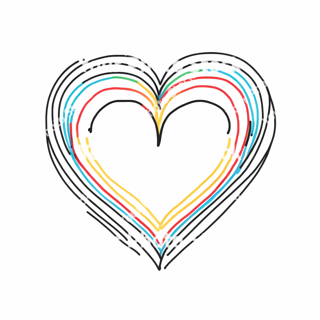 Stock Photo of Heart doodle draw illustration icon symbol line art sticker