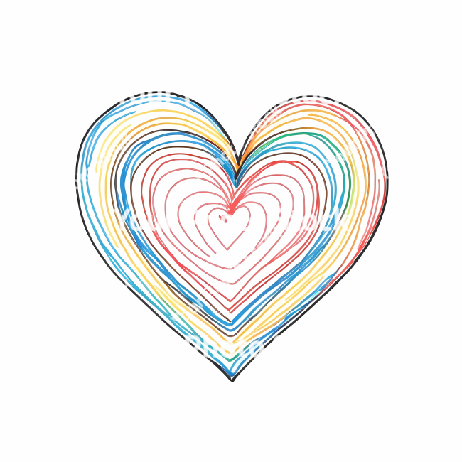 Stock Photo of Heart doodle draw illustration icon symbol line art sticker