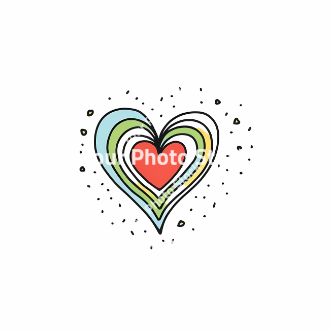 Stock Photo of Heart doodle draw illustration icon symbol line art sticker