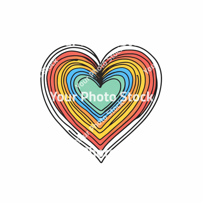 Stock Photo of Heart doodle draw illustration icon symbol line art sticker